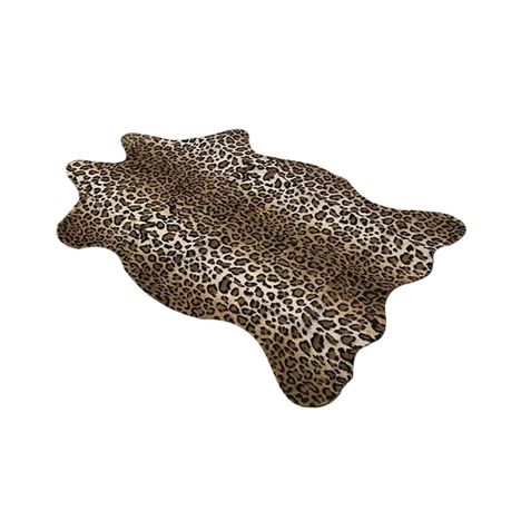 Cp-Leopard,faux Fur Leopard Print Rug