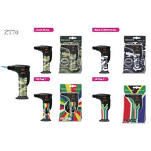 Load image into Gallery viewer, Zengaz Torch Jet Lighter SA Flag &amp; Zengaz Pure Gas 330ml Refill
