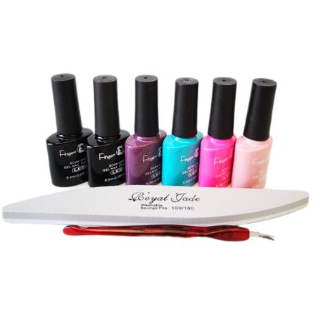 UV/LED Gel Nail Polish Colour Kit Combo No. 2 With Base & Top Coat Buy Online in Zimbabwe thedailysale.shop