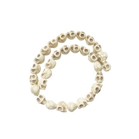 BEAD COOL - Howlite Skull Bead - Synthetic Stone - 10mm - 90pcs