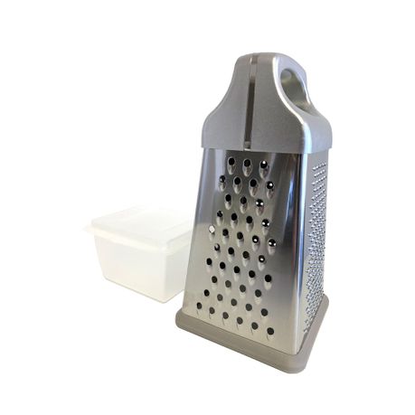 Totally Home Stainless Steel Grater with Storage Container - 4 Sided Grey Buy Online in Zimbabwe thedailysale.shop