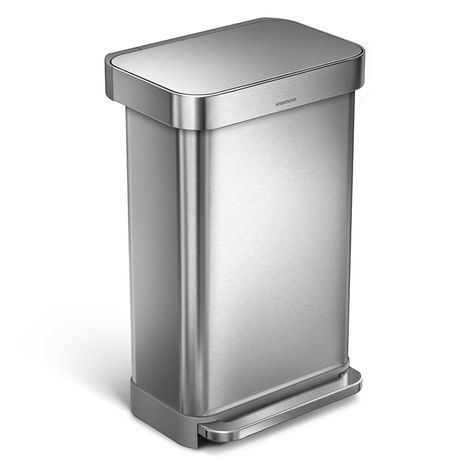 SIMPLE HUMAN - 45L Rectangular Pedal Bin W/ Liner Pocket - Brushed S/Steel Buy Online in Zimbabwe thedailysale.shop