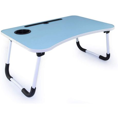 Portable Foldable Laptop Stand Desk for Bed & Sofa - Blue