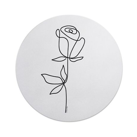 Hey Casey! Rose Line Art Mouse Pad