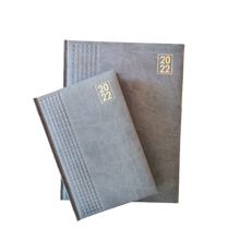 Load image into Gallery viewer, A4 &amp; A5 Executive Diaries with Padding and Embossed Square Cover-Grey
