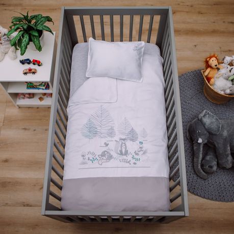 Babes & Kids - Woodlands Duvet Cover Set - Grey - Egyptian Cotton