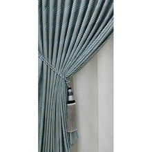 Load image into Gallery viewer, Curtain Set - 5m Elements Blue + 5m Tiny Dash Voile Grey
