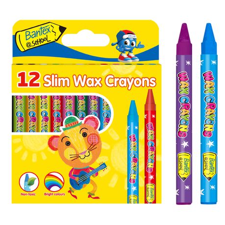 Bantex, Wax Crayon slim 8mm, 12 colours