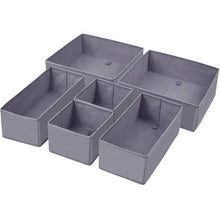 Load image into Gallery viewer, Foldable Drawer Organiser Storage Boxes - Set of Six (Grey)
