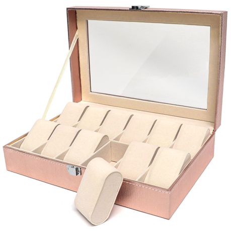 Gretmol Watch Display Box - Rose Gold - 12 Slot Buy Online in Zimbabwe thedailysale.shop