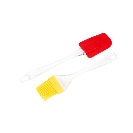 Silicone (Red) Spatula and (Yellow) Basting Brush set Buy Online in Zimbabwe thedailysale.shop