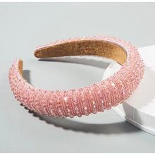 Load image into Gallery viewer, Pink Crystal Beaded Rhinestone Headband/Alice Band/Hairband
