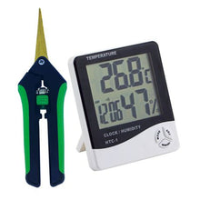 Load image into Gallery viewer, Bud Trimmer Hydroponic Pruning Scissors Curved Blades + Humidity Tester
