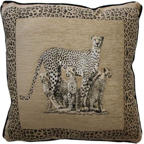 Fabricor - Cheetah Family Beige Cushion 50x50