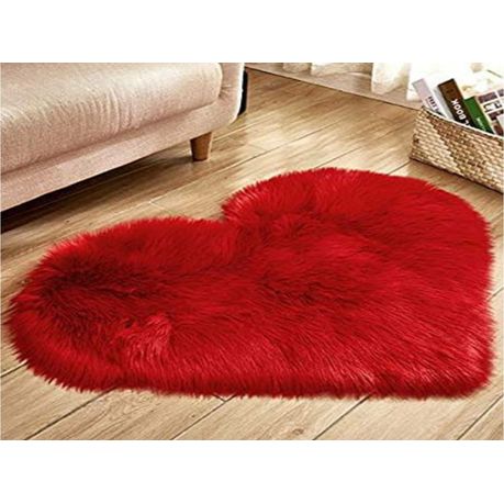 Velvet Red Heart Rug