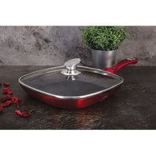 Load image into Gallery viewer, Berlinger Haus Marble Coating Grill Pan with Lid 28cm - Burgundy Metallic
