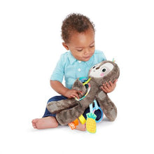 Load image into Gallery viewer, Bright Starts Slingin’ Sloth Travel Buddy On-the-Go Plush Attachment
