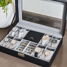 Load image into Gallery viewer, Gretmol Watch &amp; Jewellery Display Box - Black
