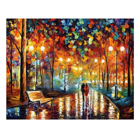 Diamond Painting DIY Kit, Round diamonds, 50x40cm- Walking in Woods Buy Online in Zimbabwe thedailysale.shop