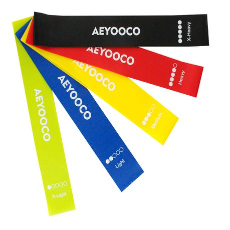 Aeyooco Resistance & Yoga Exercise Loop Bands - Pack of 5 Buy Online in Zimbabwe thedailysale.shop