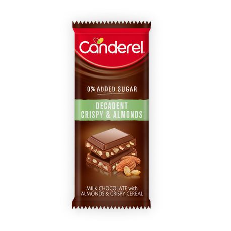 Canderel Chocolate Slab - Decadent Crispy & Almond - 100g