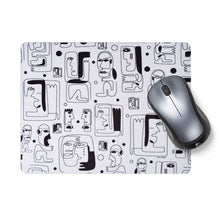 Load image into Gallery viewer, Hey Casey! Abstract Faces Line Art Mouse Pad
