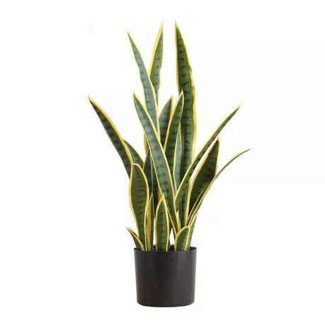 HouzeComfort Artificial Snake Plant Pot Plastic Sanseviera Decor