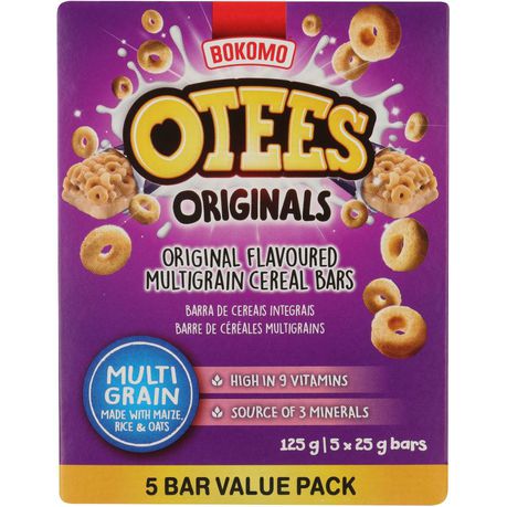 Bokomo Otees Original Flavoured Multigrain Cereal Bars 5 x 25g