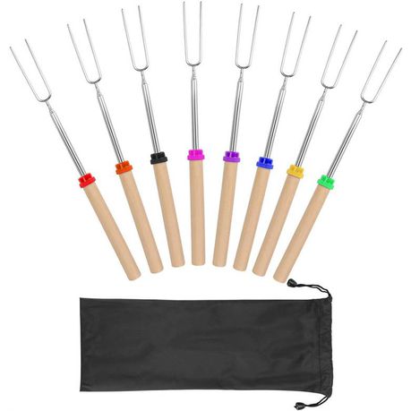 Lifespace Marshmallow Telescopic Roasting Forks (8Piece) with Wooden Handle Buy Online in Zimbabwe thedailysale.shop