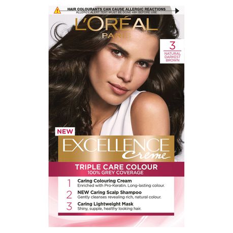 LOreal Excellence Creme 3 Natural Darkest Brown Buy Online in Zimbabwe thedailysale.shop