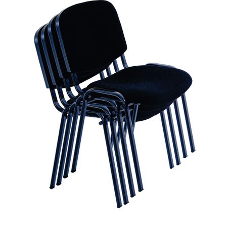 Contract Fabric Stacking Office Chairs-4 per box-Black