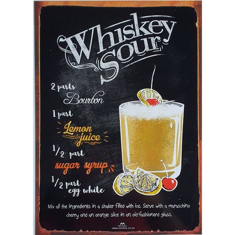 Vintage Metal Tin Signs - Whiskey Sour - Pub Decorative Metal Plates Buy Online in Zimbabwe thedailysale.shop