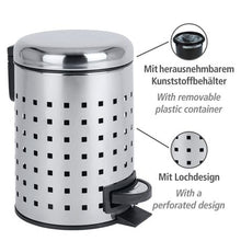 Load image into Gallery viewer, Wenko - 3L Pedal Bin - Leman - Perforated Stainless Steel
