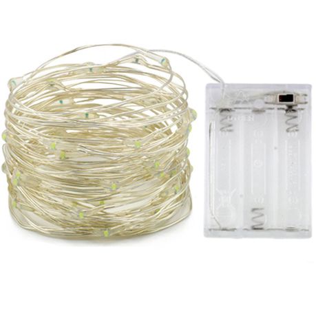 Silver Wire LED Fairy Lights 20m Cool  White - Battery Operated Buy Online in Zimbabwe thedailysale.shop