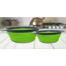 Load image into Gallery viewer, Smart Living Easy-Stack 2 Piece Collapsible Colander &amp; Strainer Set - Green
