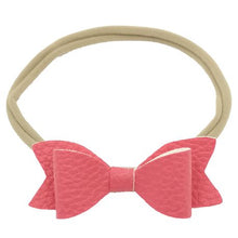 Load image into Gallery viewer, Kimble Baby Gorgeous Faux Leather Bow Headband - Pink (4 Pack)
