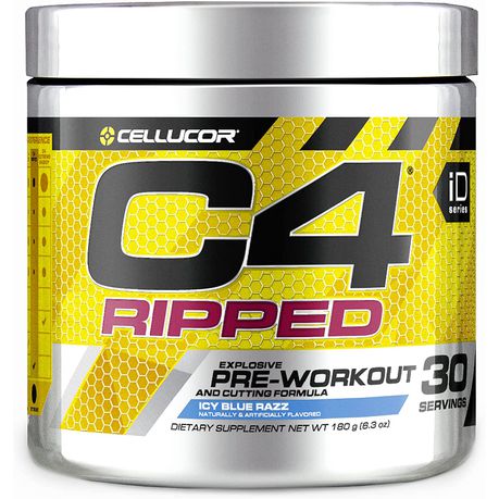 Cellucor C4 Ripped Pre-Workout Powder Icy Blue Razz -180g