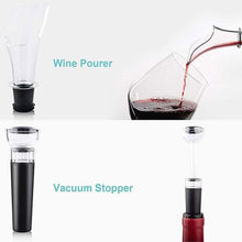 Load image into Gallery viewer, Wine Vacuum Stopper and Wine Pourer Set- Black
