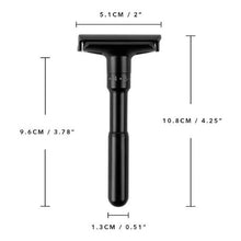 Load image into Gallery viewer, QShave Adjustable Safety Razor Plus 5 Blades Black
