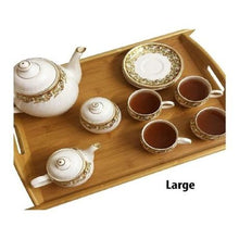 Load image into Gallery viewer, Wooden Bamboo Servings Tray Set of 3
