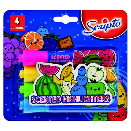 Scripto Scented Highlighters- 4's - Carded Buy Online in Zimbabwe thedailysale.shop