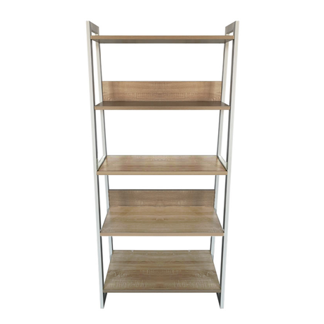 5-Tier Industrial-Style Bookcase Free Standing Bookshelf Display Unit