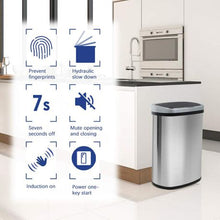 Load image into Gallery viewer, Round 48l Stainless Steel Auto Dustbin
