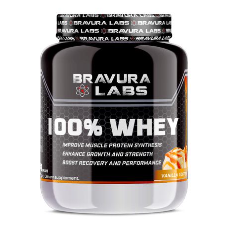 Bravura Labs 100% Whey Protein - Vanilla Toffee - 924g Buy Online in Zimbabwe thedailysale.shop