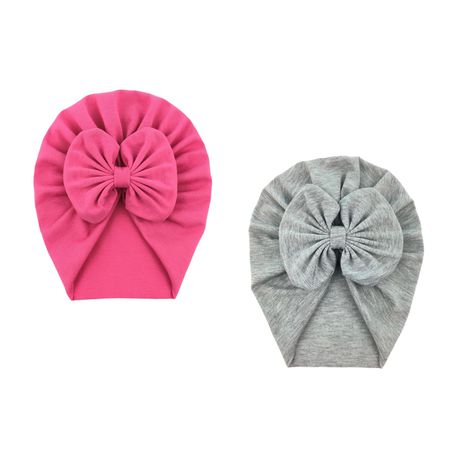 Baby Girl Turban - Rose & Grey