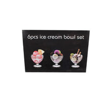 Load image into Gallery viewer, Heavenly Sweet 6 Piece Swirl Glass Ice Cream &amp; Sundae Bowls
