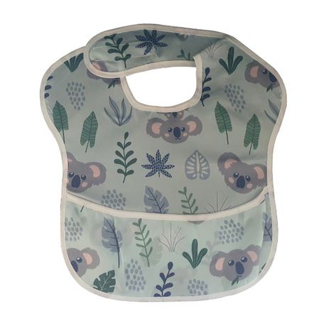 Waterproof Baby Bib With Crumb Catcher - Blue Koala