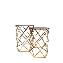 Load image into Gallery viewer, Houston Cave Side Table Set / Shi8-St2- Gold
