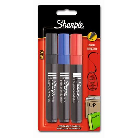 Sharpie W10 Chisel permanent marker 3pk