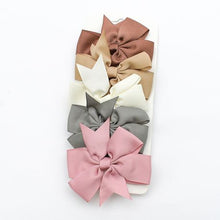 Load image into Gallery viewer, Bum Bum Baby Soft Multi Colour Grosgrain Hair Bows (Pack of 5)
